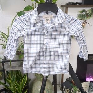 The Children's Place Blue and White Plaid Button Down Shirt